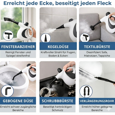 DampfFix Dampfreiniger - Ersetzt alle Ihre Reinigungsmittel